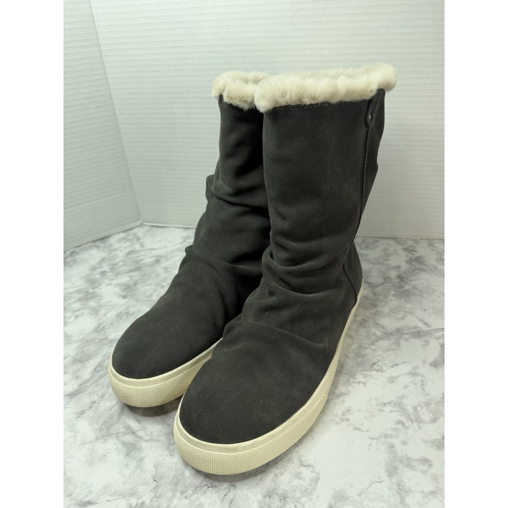 Taos Cozy Chic Soft Faux Fur Size Women's 9.5 Dark Gray Suede Slouchy Boots